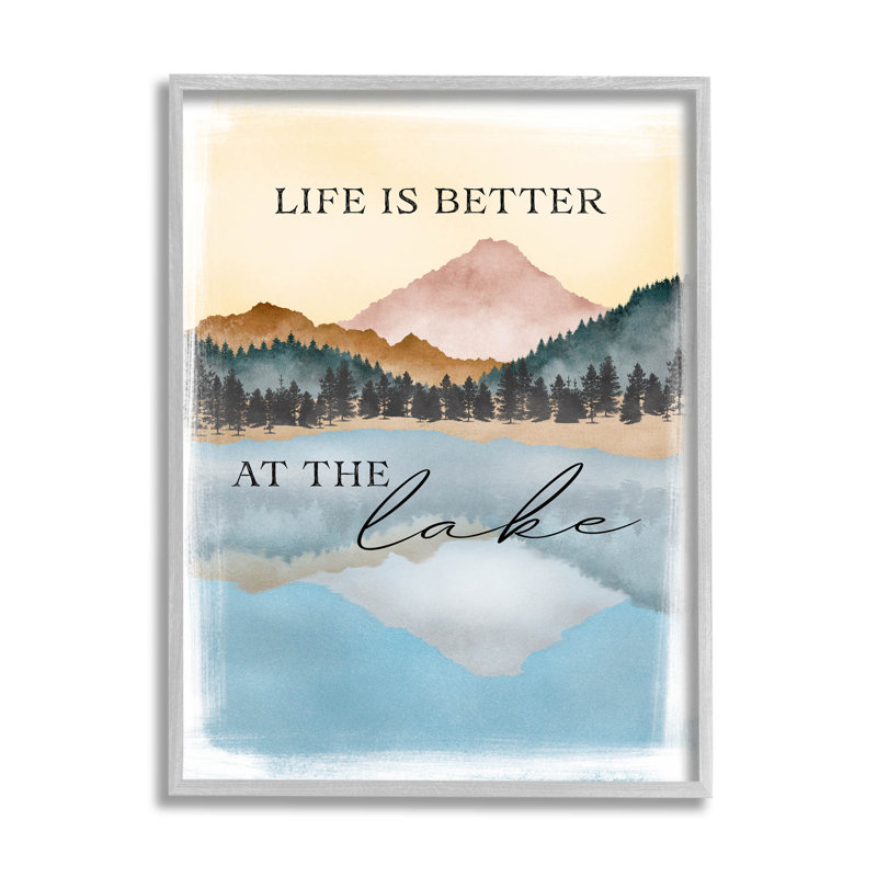 «Better At Lake», art mural texturé giclée par JJ Design House LLC_aq-585, H 14 po x l 11 po x P 1,5 po