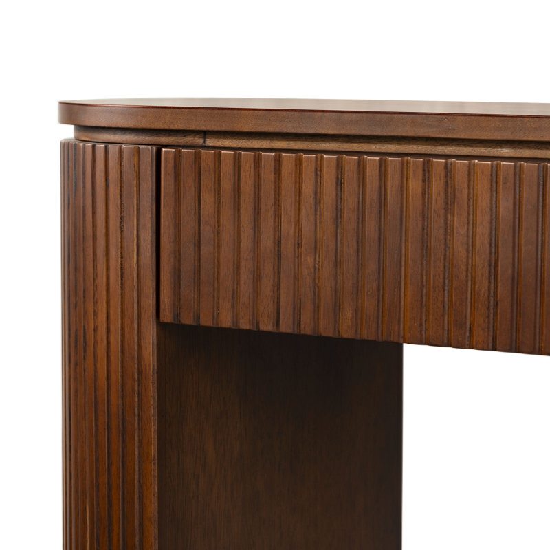 Rikki Fluted 1 Drawer Console, Walnut