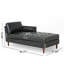 Chaise longue touffetée en similicuir à accoudoirs carrés droits-1170153827