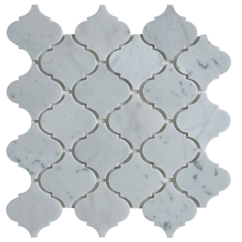Lantern 3" x 3" Marble Mosaic Wall & Floor Tile, White Oak