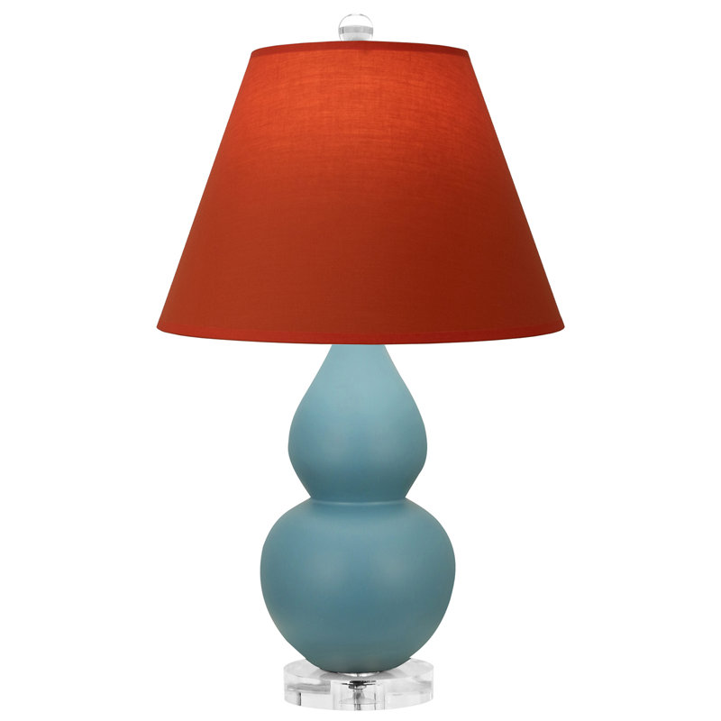 Petite lampe d'appoint à double gourde, Bleu acier, Tanger / taupe