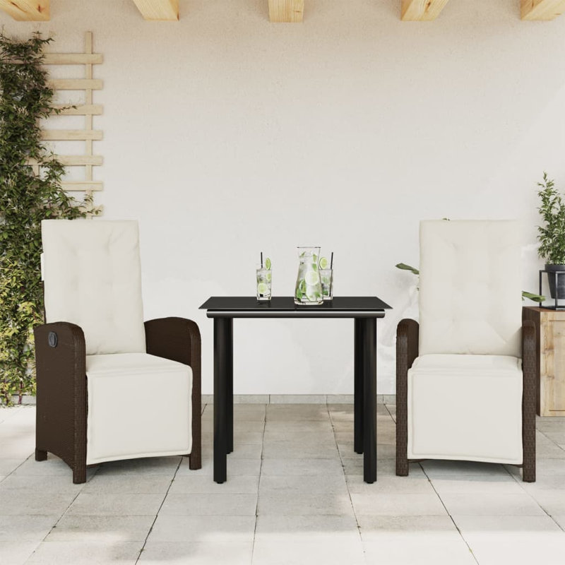 Ensemble repas extérieur Makiley, Brun, 2, H 29,1 po x l 31,5 po x P 31,5 po