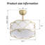 Ventilateur de plafond de chambre à coucher 20 pouces avec lumière, 7 pales transparentes en ABS, montage encastré, moteur à courant continu à télécommande