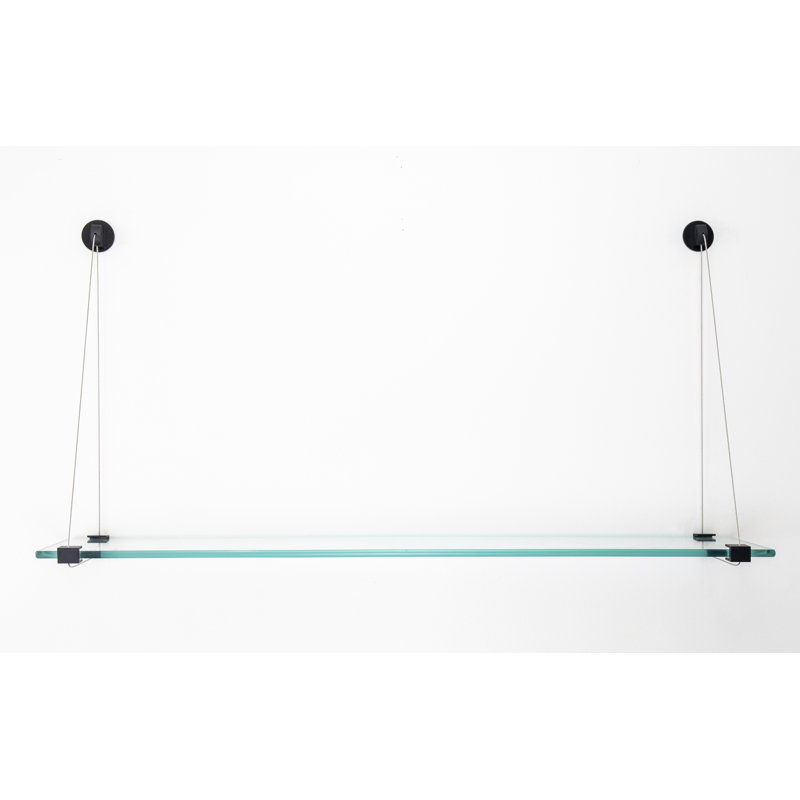 Tablette murale en verre trempé Earlham, Noir, H 18 po x l 42 po x P 6,5 po