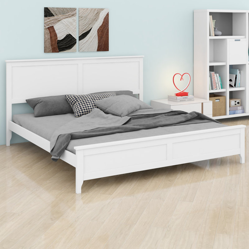 Lit plateforme avec design moderne, Blanc