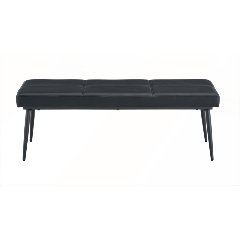 Banc de salle à manger pour 2-3 personnes, revêtu de cuir de qualité supérieure, d'une éponge à haute résilience, d'une poutre en métal renforcé et de pieds antidérapants
