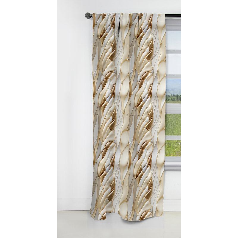 Rideaux occultant en marbre doré et blanc champagne doré et blanc I - 1 panneaux, L 52 po x L 84 po