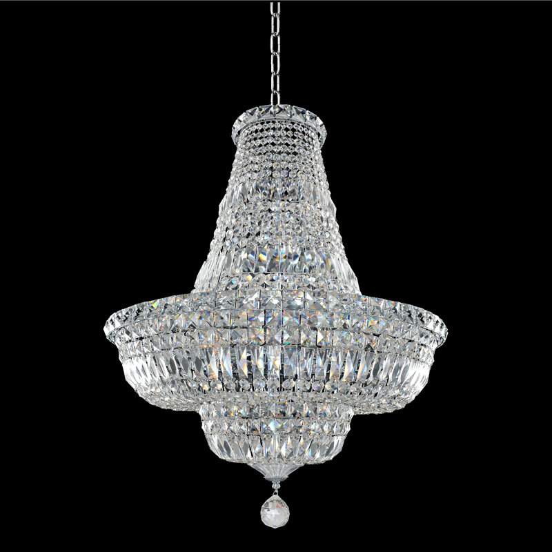 Betti 18 LT Chrome/Clear Chandelier Allegri