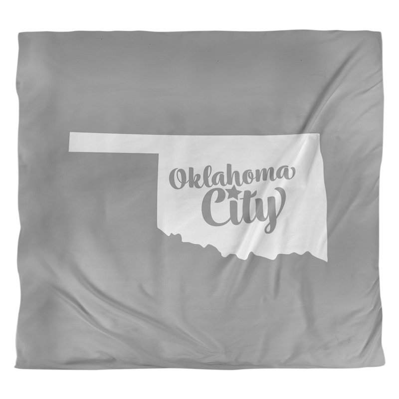 Housse de couette oklahoma city oklahoma, Housse de couette pour grand lit, Gris, Microfibre
