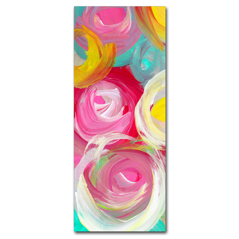 "Gregson Rose Garden Circles" par Amy Vangsgard, reproduction d'art sur toile tendue, H 24 po x l 10 po x P 2 po