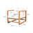 Outdoor Lounge Chair, Acacia Wood Club Chair, Oversized Seat With White Cushion Set