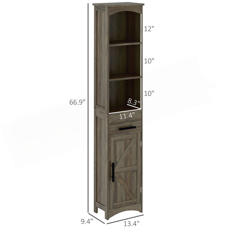 Narrow Cabinet,Tall Slim Bathroom Storage Cabinet, Gray