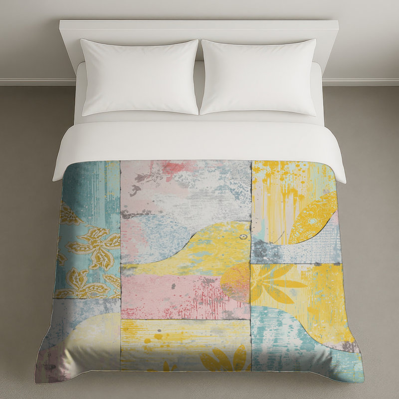 Patchwork Floral Abstract Duvet Covers, Queen