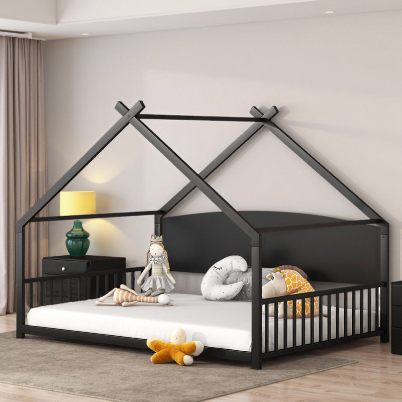 Station de jeu durable pour enfants, Noir, Lit double