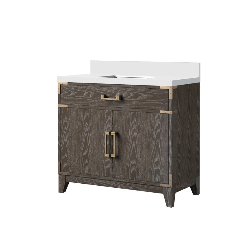 Meuble-lavabo simple avec plateau en marbre de culture
