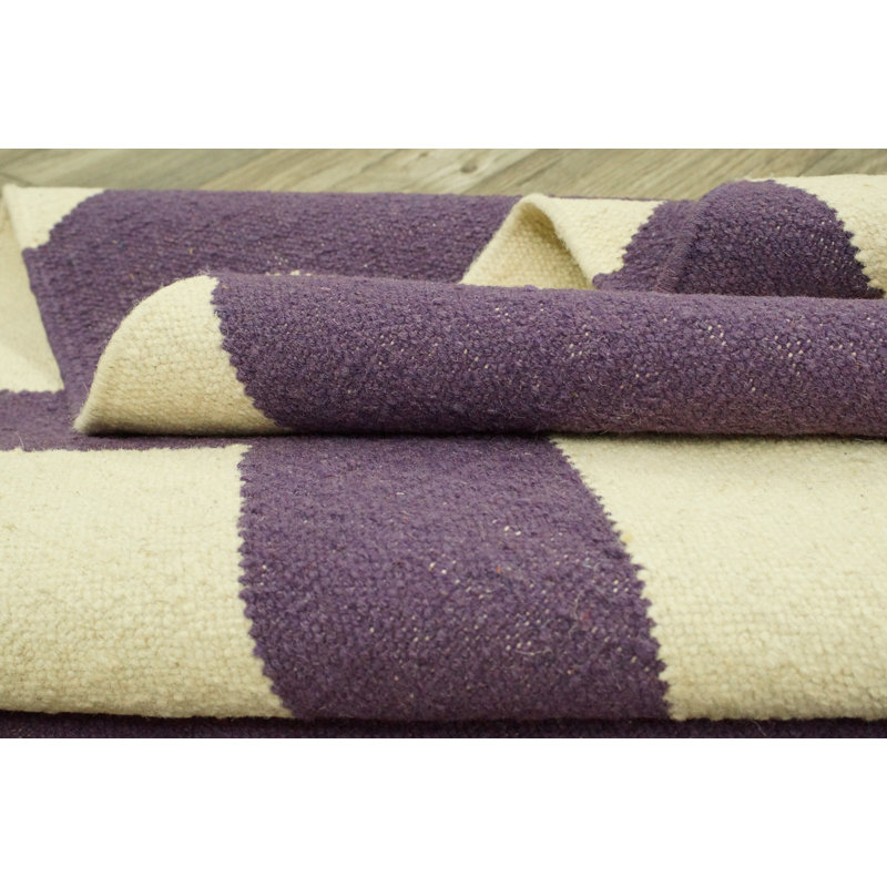 Tapis à motif de chevrons mauve Billylee, Rectangle 7 pi 6 po x 9 pi 6 po