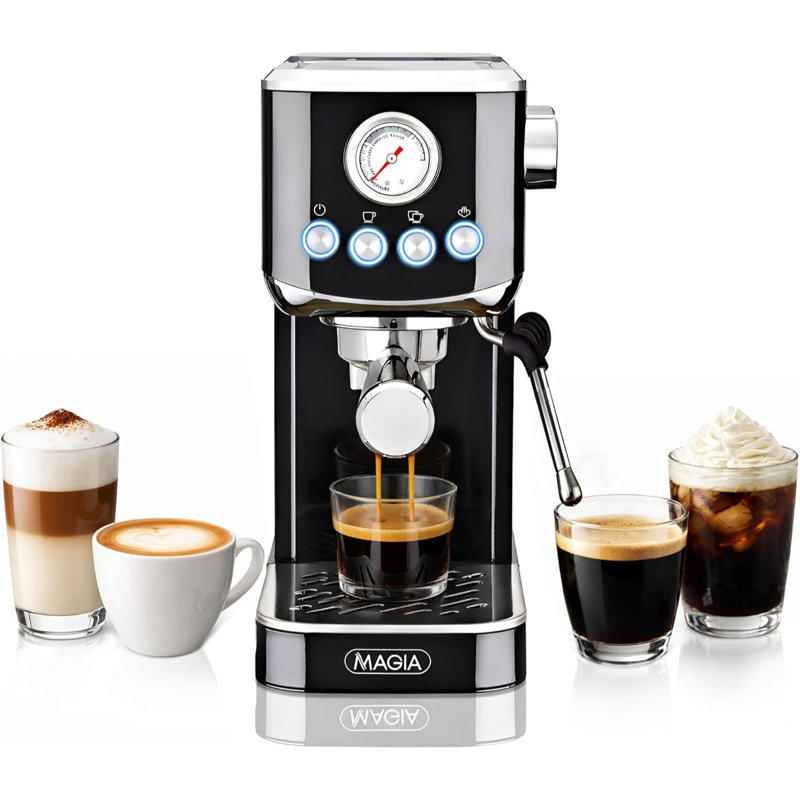 Machine à expresso compacte Zulay Kitchen - Cafetière à 20 barres avec buse à vapeur, Black