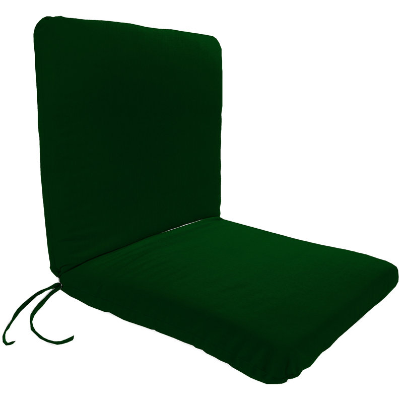 Outdoor Chair Cushion with Ties, Forest Green