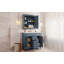 Meuble-lavabo moderne avec lavabo simple avec 2 portes, 2 tiroirs et armoire à miroir-902730955