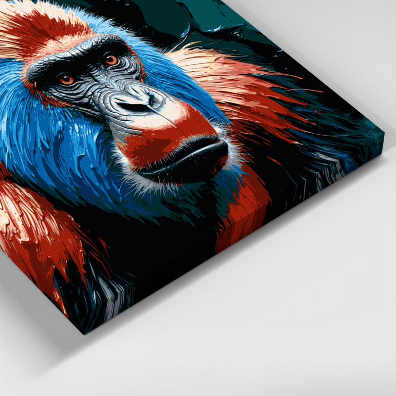 Art mural sur toile Wildlife Mandrill, H 16 po x l 16 po