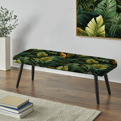 Tropicana Jungle - motif tropical - banc rembourré noir Tropical
