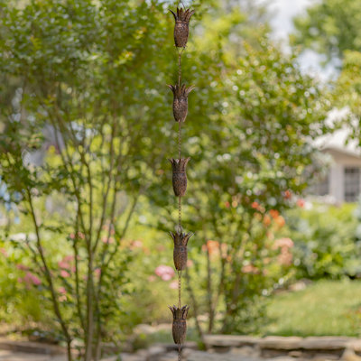 Jovanii Weather Resistant Metal Plants & Flowers Rain Chain