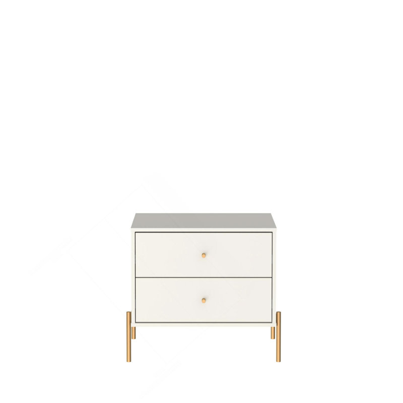25" Nightstand in Off White (2-Drawer), Off White