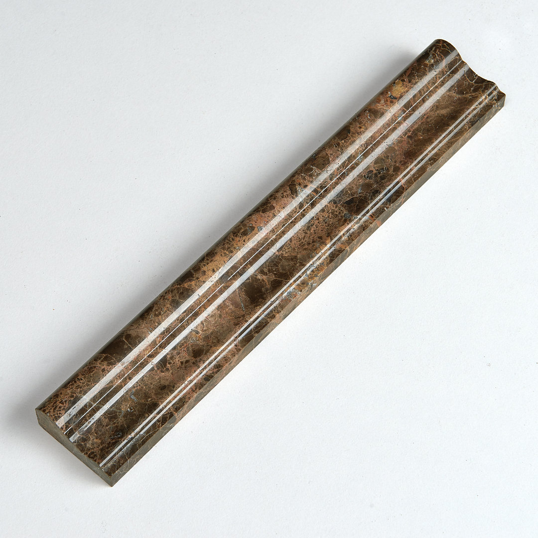 12'' L x 2'' W Marble Chair Rail Tile Trim Matrix Stone USA