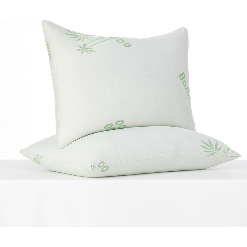 Coussin Beddora en rayonne de bambou - ensemble de 2 - Oreiller rafraîchissant, hypoallergénique, anti-humidité, doux et de soutien pour les personnes qui dorment sur le dos, sur le côté et sur le ventre - Taille standard (20 po x 26 po)