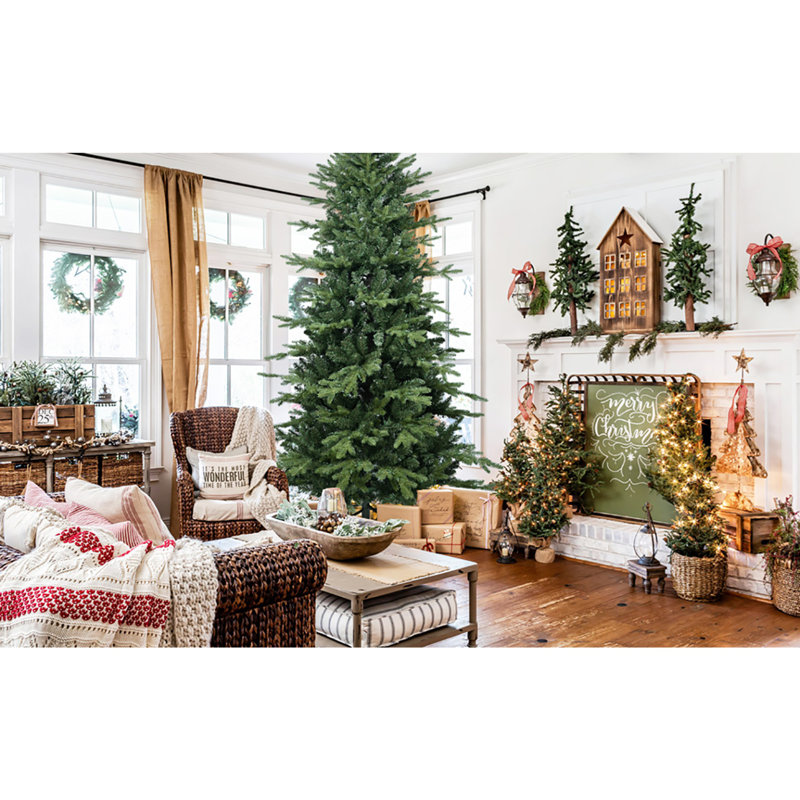 PVC / PE arbre de Noël, 7.5', Non pré-éclairé