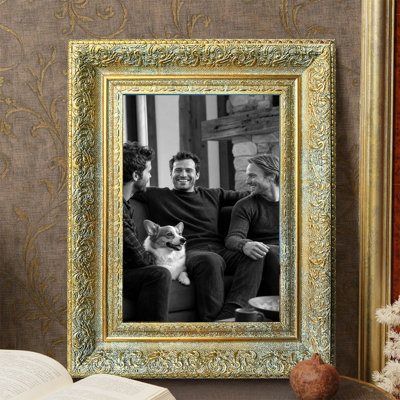 Cadre photo 3 pièces 11 po x 14 po doré antique pour présentation d'anniversaire