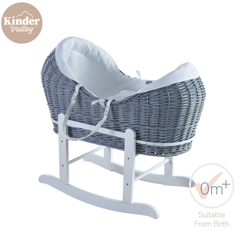 Moses Basket With Stand with Bedding with Mattress