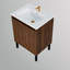Meuble-lavabo de 24 po, installation double, panneau multicouche, lavabo en céramique, grande capacité de rangement, options d'installation modernes, construction, surface facile à nettoyer