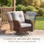 Fauteuil club pivotant avec coussins -2113658343