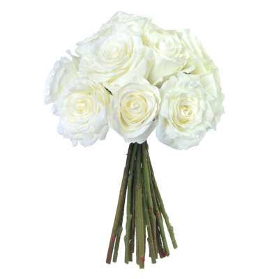 Hand-Tied White Rose Bouquet