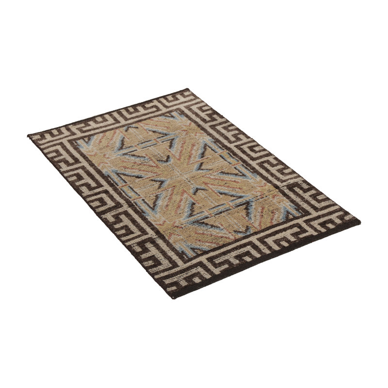 Burano Hand Knotted Wool Geometric Area Rug, Rectangle 5' x 8'