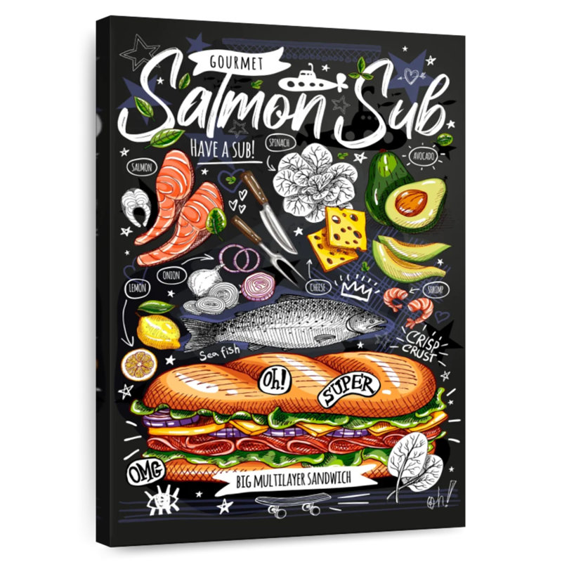 Yarlin Salmon Sub Sandwich, 12" H x 8" W