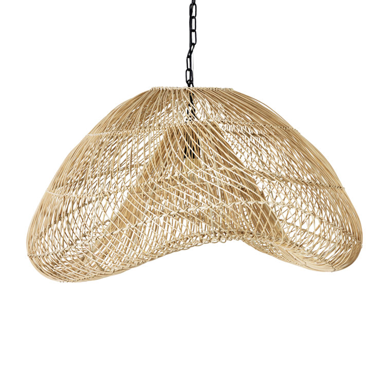 Luminaire suspendu en rotin 1 lumière