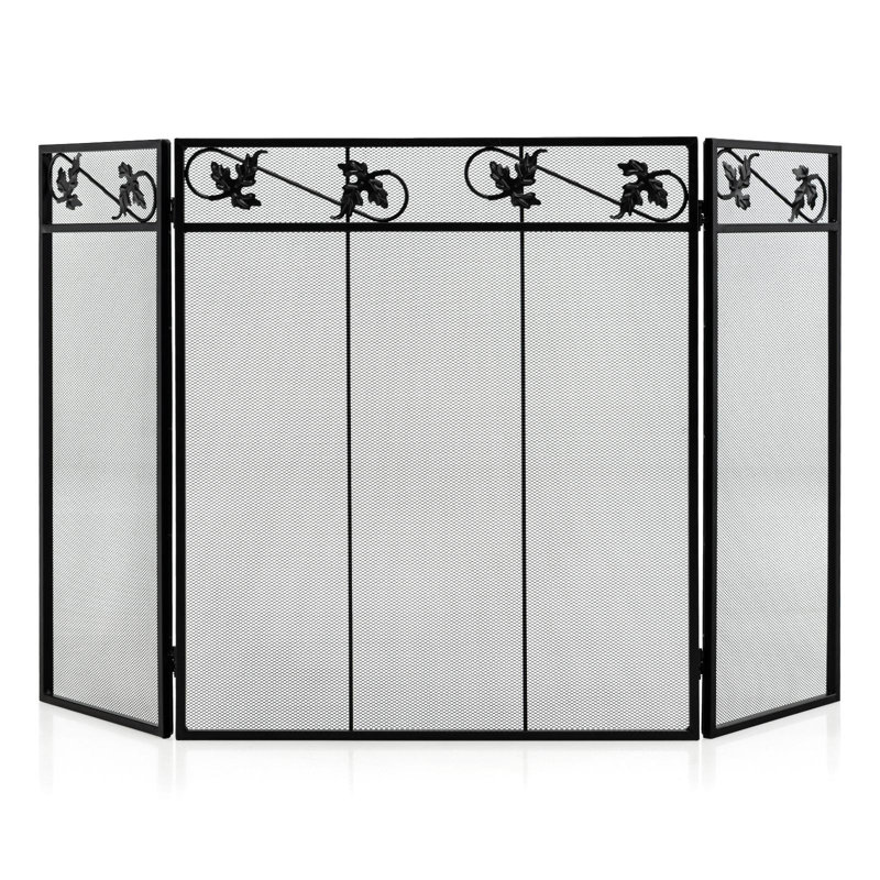 Raziel 3 Panel Metal Fireplace Screen