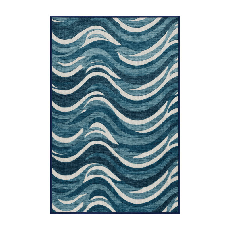 Washable Wave Length Plus Coastal Area Rug, Runner 2' x 4'