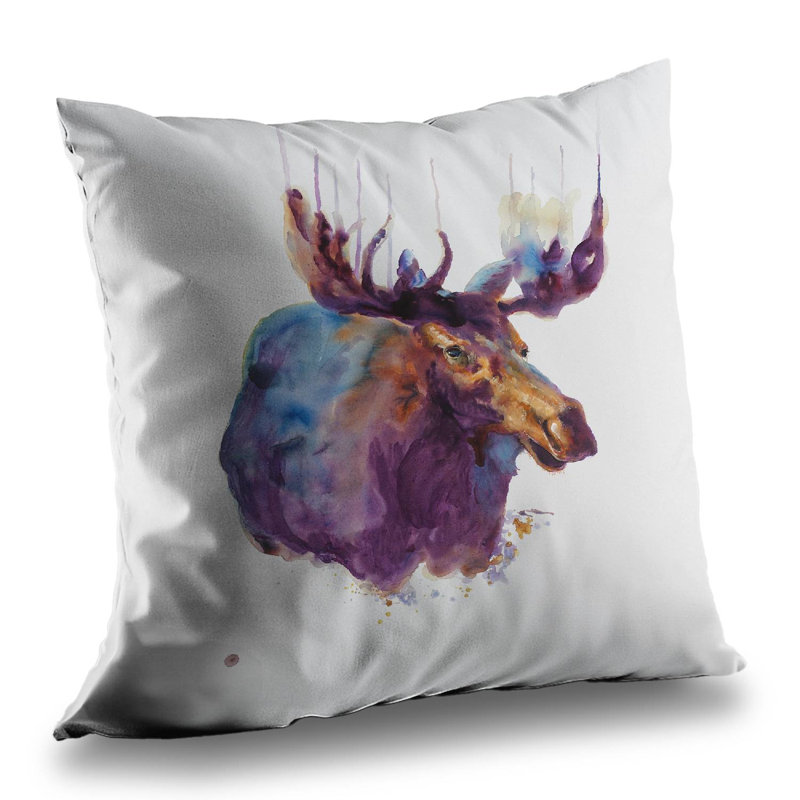 Abstract Moose - Deer Living Room Poly Twill Throw Pillow Insert