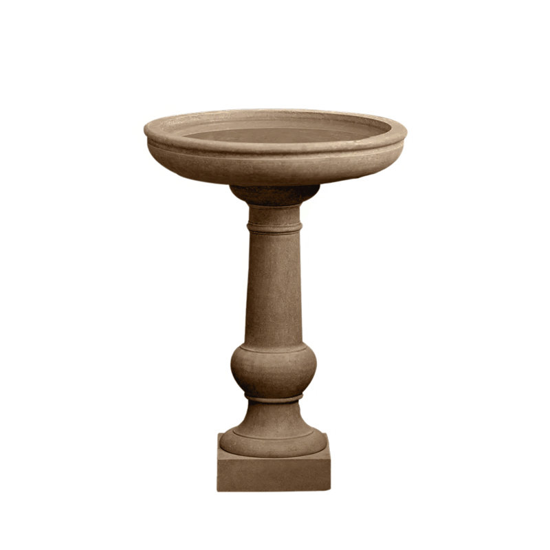 Williamsburg Tea Table Birdbath, Aged Limestone