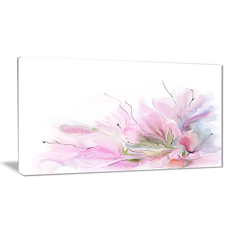 Lovely Pink Floral Abstract Canvas Print with Pine Wood Frame