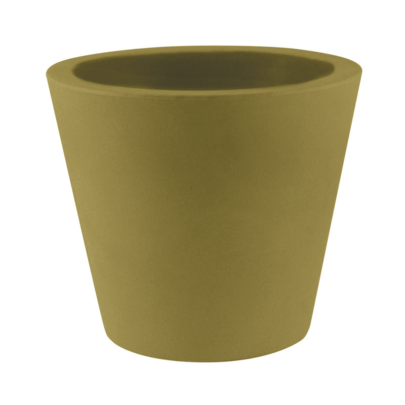 Cono High Resin Cone Pot Planter, Taupe, 15.25" H x 17.75" W x 17.75" D
