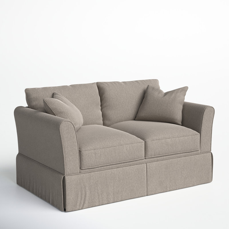 Shelby Upholstered 60'' Sofa, Drusky Linen Sustain® Basketweave