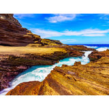 Rocky Crevice With Waves | Oahu, Hawaii Print by Brian Mc Clean