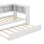 Lit de jour simple avec couchette, armoires et port USB-145438228