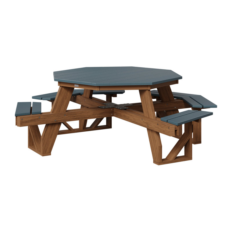 Ada Outdoor Conversation Set, Slate Top/Antique Mahogany Base