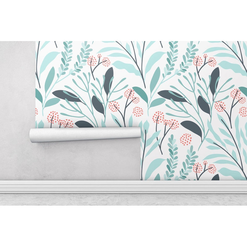 Papier peint amovible floral, L 9 po x l 15 po