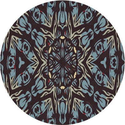 Tapis brun / bleu Ikat